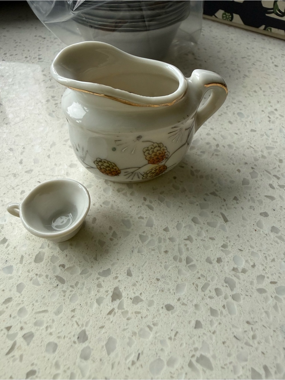 Vintage mini porcelain made in Japan pitcher & tea cup